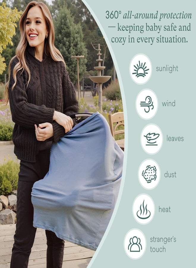 PurComfy Baby Car Seat Cover, Supersoft Bamboo Viscose Carseat Cover for Infant Boys & Girls, Breathable Multi-Use Breastfeeding Covers, Canopy for Carrier, Stroller, Shopping Cart & High Chair - Image 2